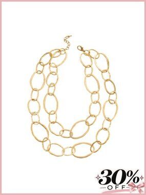 Boho Matte Gold Pendant Necklace Long Chain Women Adjustable Ethnic